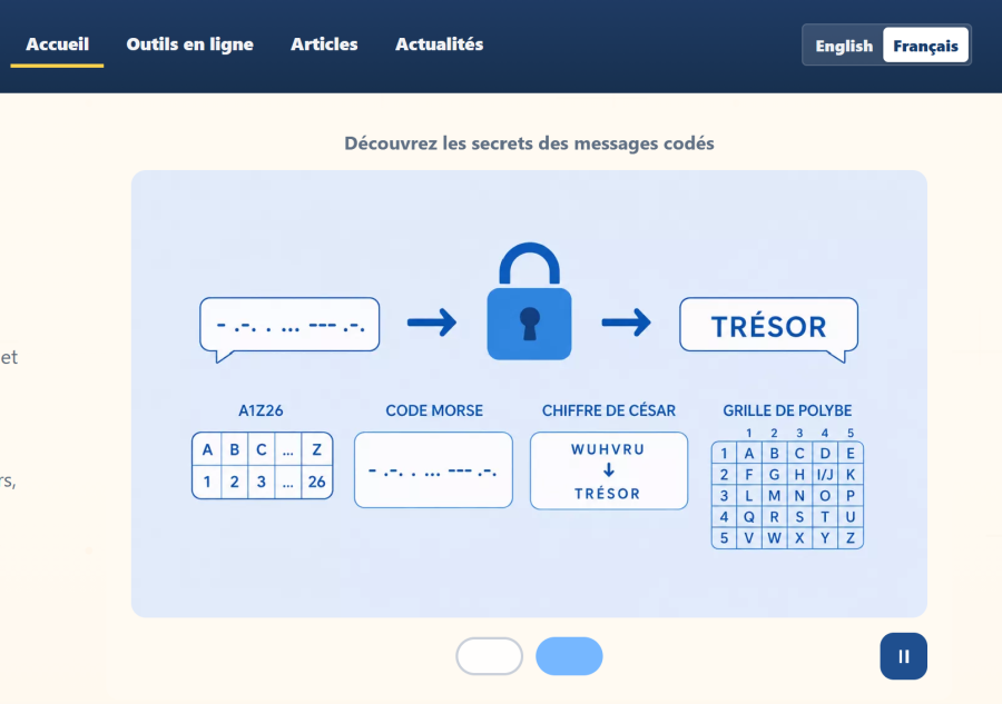 Le nouveau carrousel de la page d’accueil