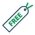 Label with the word FREE