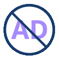 Crossed-out AD symbol